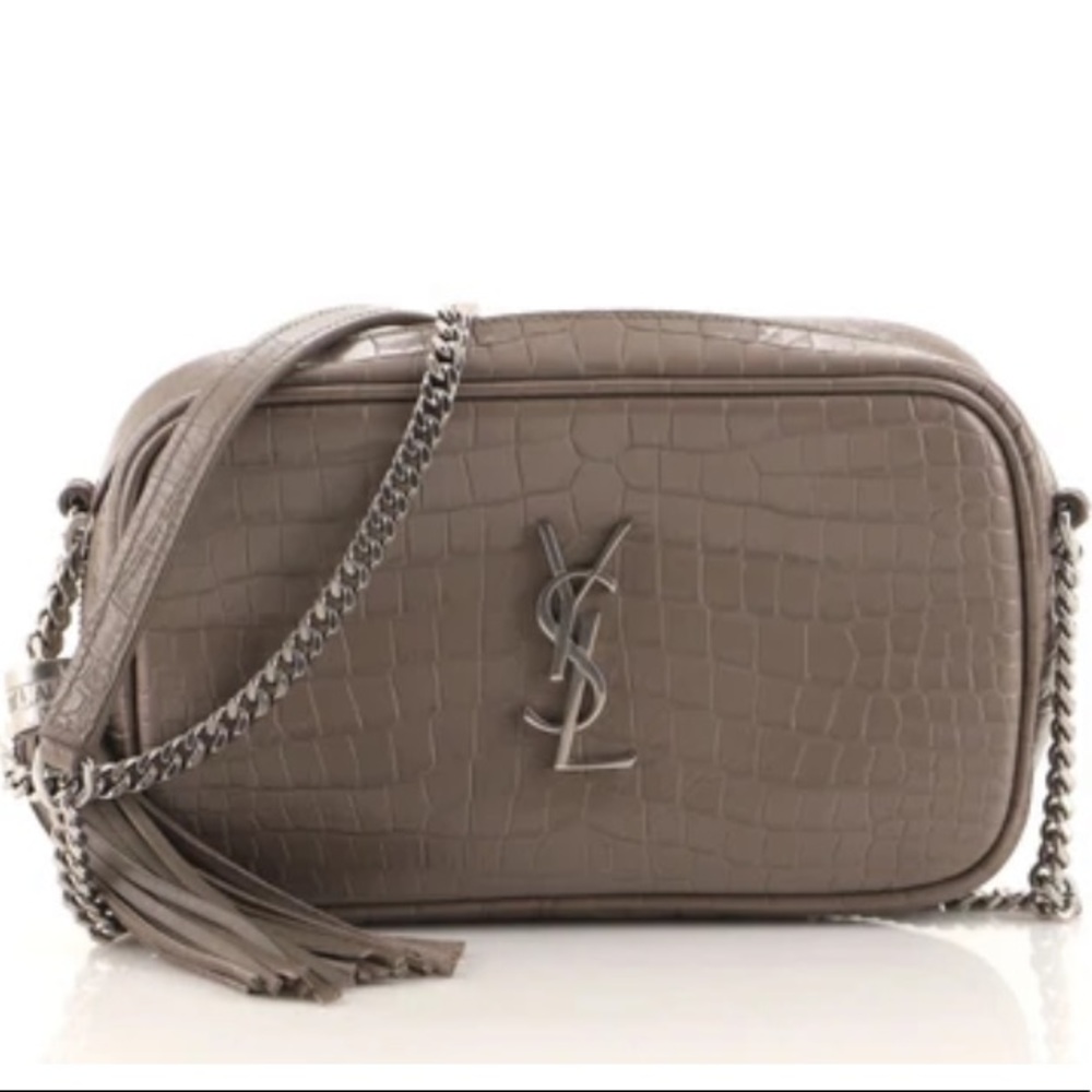 Yves Saint Laurent Crocodile Embossed Leather Crossbody